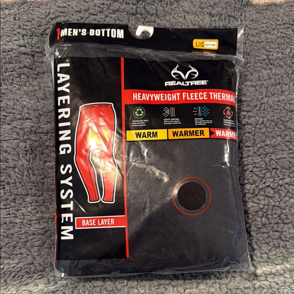Realtree Men's Black Thermal Underwear